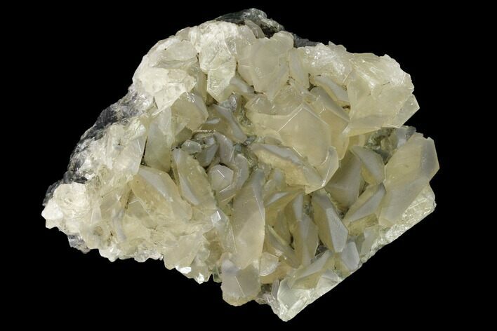 Calcite Crystal Cluster on Green Fluorite - China #142380